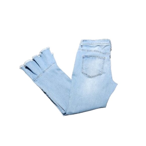 For the Republic Cropped Ruffle Flare Bell Bottom Jeans - Picture 5 of 6